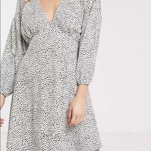 Mini v neck Smock Dress